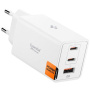 Spigen Essential rychlonabíjecí adaptér s porty 2x USB-C / USB-A - 67W - bílý