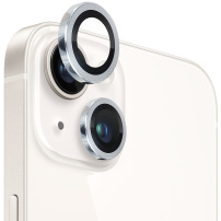 NORTHJO skla s kovovým rámečkem k ochraně čoček zadního fotoaparátu pro iPhone 14 / 14 Plus - stříbrná
