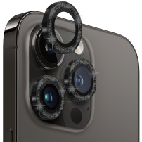 NORTHJO skla se třpytivými rámečky k ochraně čoček zadního fotoaparátu pro iPhone 14 Pro / 14 Pro Max - černá