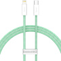 Baseus Dynamic opletený nabíjecí a datový kabel - USB-C na Lightning - 1 m - zelený