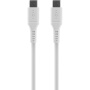 FIXED silikonový nabíjecí a datový kabel - USB-C na USB-C - 1,2 m - bílý