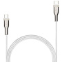 FIXED opletený nabíjecí a datový kabel - USB-C na USB-C - 0,5 m - bílý