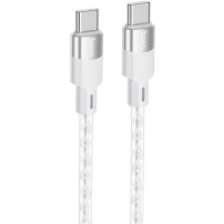 Hoco X99 Crystal Junction průhledný nabíjecí a datový kabel - USB-C na USB-C - 1 m - šedý