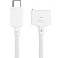 Opletený nabíjecí kabel - USB-C na MagSafe 3 pro MacBook - 2 m - bílý