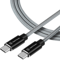 Tactical Fast Rope Aramid nabíjecí a datový kabel - USB-C na USB-C - 1 m - šedý