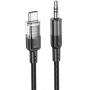 Hoco UPA27 Crystal Clear audio kabel - 3,5 mm jack na USB-C - 1,2 m - černý