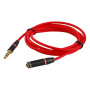 Prodlužovací audio kabel - 3,5 mm jack female na 3,5 mm jack male - 1,2 m - červený
