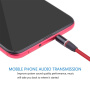 Prodlužovací audio kabel - 3,5 mm jack female na 3,5 mm jack male - 1,2 m - červený