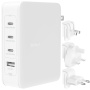 BELKIN Boost Charge Pro nabíjecí adaptér s porty 3x USB-C / USB-A a UK, US, EU zástrčkami - 140W - bílý