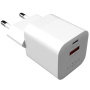 FIXED Mini nabíjecí adaptér s porty USB-C / USB-A - 20W - bílý