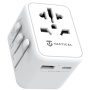 Tactical PTP univerzální cestovní adaptér s porty USB-C / USB-A a výsuvnými zástrčkami -12W - bílý