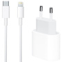 Appleking 2v1 rychlonabíjecí sada adaptéru s portem USB-C a kabelu USB-C na Lightning - 18W - 1 m - bílá