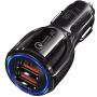 Autonabíječka s porty 2x USB-A - 30W - černá
