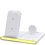 C27 3v1 skládací bezdrátový stojánek s podsvícením pro iPhone / Apple Watch / AirPods - 15W - bílý