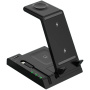 6v1 bezdrátový stojánek s porty USB-C / USB-A a Lightning kabelem pro iPhone / Apple Watch / AirPods - 15W - černý