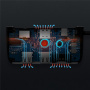YME68 9v1 hub - slot na SD / TF kartu / HDMI / 3,5 mm jack / 2x USB-C / 3x USB-A na USB-C pro MacBook - šedý