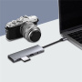 YME68 9v1 hub - slot na SD / TF kartu / HDMI / 3,5 mm jack / 2x USB-C / 3x USB-A na USB-C pro MacBook - šedý