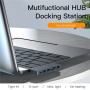 Yesido HB10 6v1 hub - slot na SD / TF kartu / USB-C / 3x USB-A na 2x USB-C pro MacBook - šedý