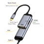 3v1 video a nabíjecí redukce - HDMI / VGA / USB-C na USB-C - tmavě šedá