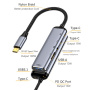 5v1 hub - 3,5 mm jack / 2x USB-C / 2x USB-A na USB-C - tmavě šedý