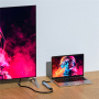 6v1 hub - HDMI / 2x USB-C / 3x USB-A na USB-C - tmavě šedý