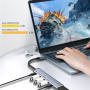 6v1 hub - HDMI / 2x USB-C / 3x USB-A na USB-C - tmavě šedý
