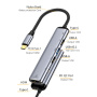 6v1 hub - HDMI / 2x USB-C / 3x USB-A na USB-C - tmavě šedý