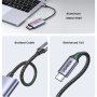 UGREEN 2v1 redukce se čtečkou karet - slot na SD / TF kartu na USB-C - tmavě šedá
