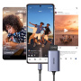 UGREEN 2v1 redukce se čtečkou karet - slot na SD / TF kartu na USB-C - tmavě šedá