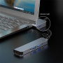 ENKAY 5v1 hub - HDMI / 3,5 mm jack / USB-C / 2x USB-A na USB-C - šedý