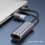 T30B 2v1 ethernet redukce - RJ45 na USB-C / USB-A - šedá
