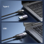 T30B 2v1 ethernet redukce - RJ45 na USB-C / USB-A - šedá
