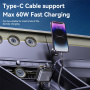 Yesido Y63 sada autonabíječky s porty USB-C / USB-A a výsuvného kabelu Lightning a USB-C - 117W - 0,7 m - šedá