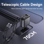 Yesido Y63 sada autonabíječky s porty USB-C / USB-A a výsuvného kabelu Lightning a USB-C - 117W - 0,7 m - šedá