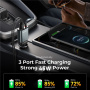 JOYROOM CCL07 sada autonabíječky s porty USB-C / USB-A a výsuvného kabelu USB-C - 45W - 0,8 m - tmavě šedá