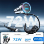 JOYROOM CL07 sada autonabíječky s porty USB-C / USB-A a kabelu USB-C - 72W - 1,6 m - černá