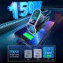 JOYROOM CL21 autonabíječka s porty 2x USB-C / USB-A a rozdvojkou zásuvky zapalovače - 150W - černá