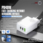WEKOME WP-U63 rychlonabíjecí adaptér s porty 2x USB-C / USB-A - 40W - bílý