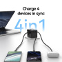 USAMS CC308 univerzální cestovní adaptér s porty 2x USB-C / USB-A a výsuvnými zástrčkami - 17W - černý
