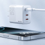 WEKOME WP-U66 GaN rychlonabíjecí adaptér s porty 2x USB-C / USB-A - 65W - bílý