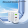 WEKOME WP-U66 GaN rychlonabíjecí adaptér s porty 2x USB-C / USB-A - 65W - bílý