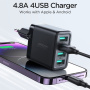 JOYROOM JR-TCN03 nabíjecí adaptér s porty 4x USB-A - 24W - černý