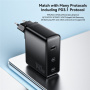 ESSAGER PST-140C2A GaN rychlonabíjecí adaptér s porty 2x USB-C / USB-A - 140W - černý