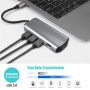 11v1 hub - slot na SD / TF kartu / RJ45 / HDMI / VGA / 3,5 mm jack / USB-C / 4x USB-A na USB-C pro MacBook - šedý
