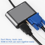 FX-1815B 8v1 hub - slot na TF kartu / HDMI / VGA / 3,5 mm jack / USB-C / 3x USB-A na USB-C pro MacBook - šedý
