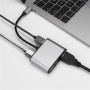 FX-1815B 8v1 hub - slot na TF kartu / HDMI / VGA / 3,5 mm jack / USB-C / 3x USB-A na USB-C pro MacBook - šedý