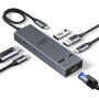 UGREEN CM828 6v1 hub - RJ45 / HDMI / 2x USB-C / 2x USB-A na USB-C - tmavě šedý