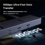 UGREEN CM828 6v1 hub - RJ45 / HDMI / 2x USB-C / 2x USB-A na USB-C - tmavě šedý