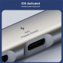 OTG-019Y 5v1 hub - 3,5 mm jack / 2x USB-C / 2x USB-A na USB-C / Lightning - stříbrný