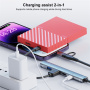 OTG-019Y 5v1 hub - 3,5 mm jack / 2x USB-C / 2x USB-A na USB-C / Lightning - stříbrný